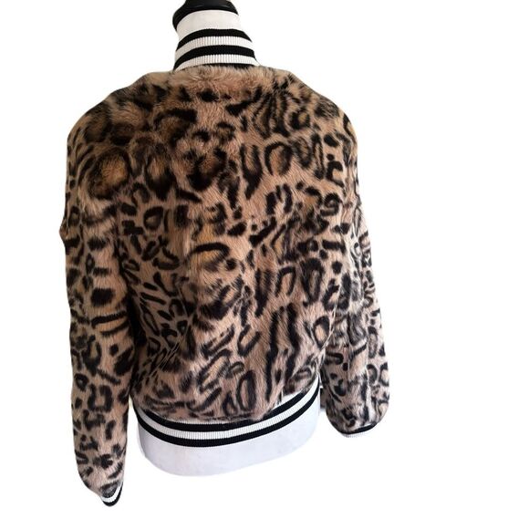 NWT Metric Knits Rabbit Fur Leopard Print Bomber Jacket | XS - Picture 4 of 8